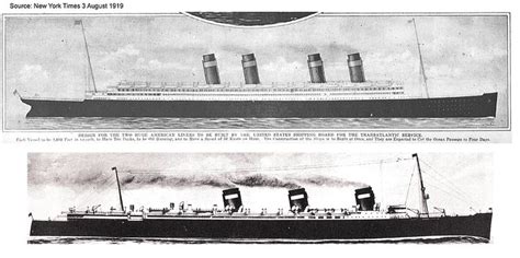 Two Designs For 1000 Ft Ocean Liners C1919 Made By American Naval
