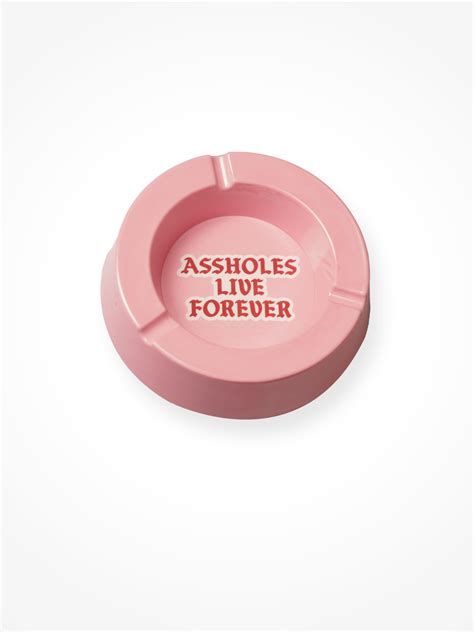 assholes live forever pink plastic ashtray linda finegold