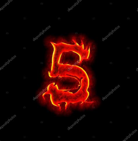 Gothic Fire Font Number Five — Stock Photo 1434676