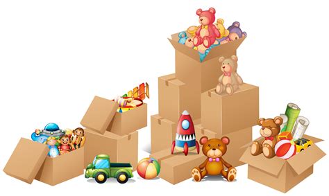 Boxes Full Of Toys And Bears 417403 Vector Art At Vecteezy