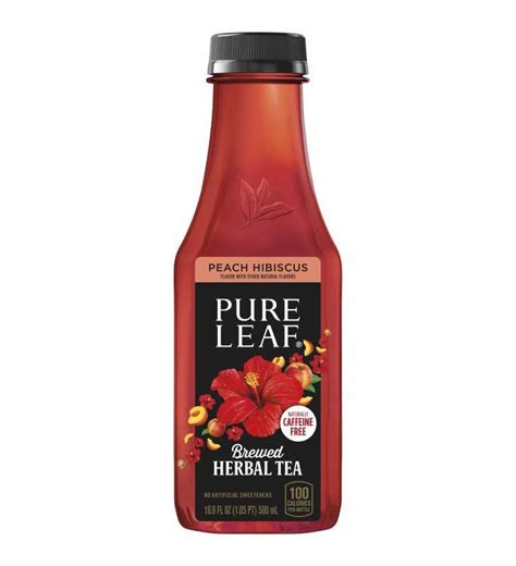 Pure Leaf Herbal Iced Tea Peach Hibiscus 169 Oz Bottles 6 Count