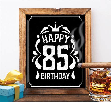 Happy 85th Birthday Decoration 85 Th Birthday 85 Birthday Card Etsy
