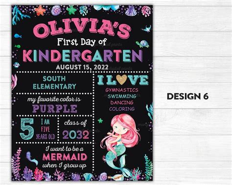 Unicorn First Day Of Kindergarten Sign Printable Instant Etsy
