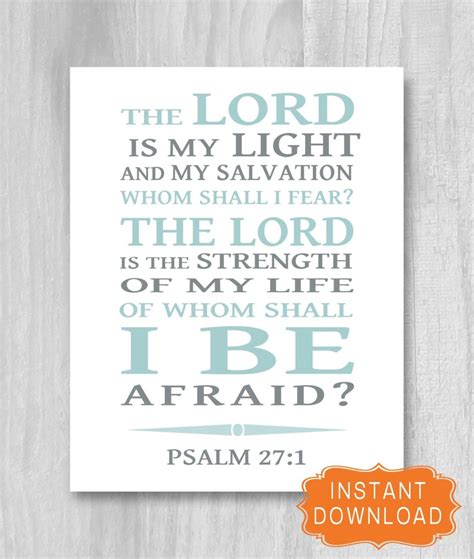 Bible Verse Print Psalm Whom Shall I Fear Inspirational Etsy