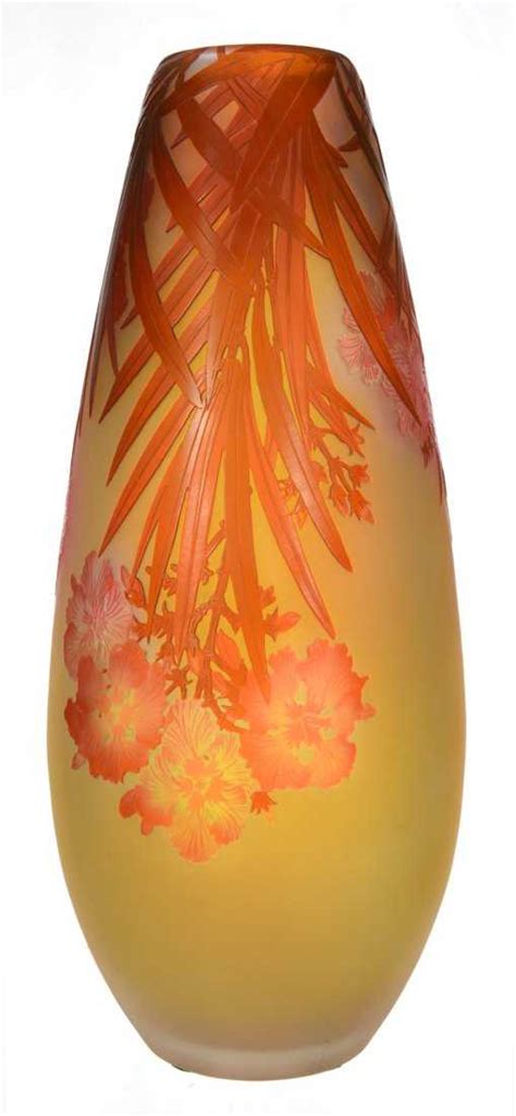 15 3 4 Signed Galle French Cameo Art Glass Vase