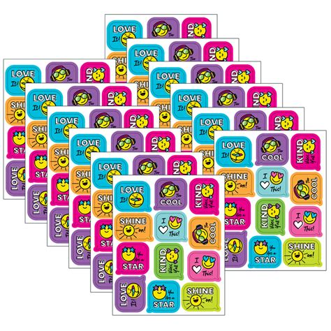Carson Dellosa Education Kind Vibes Smiley Faces Shape Stickers 72 Per Pack 12 Packs