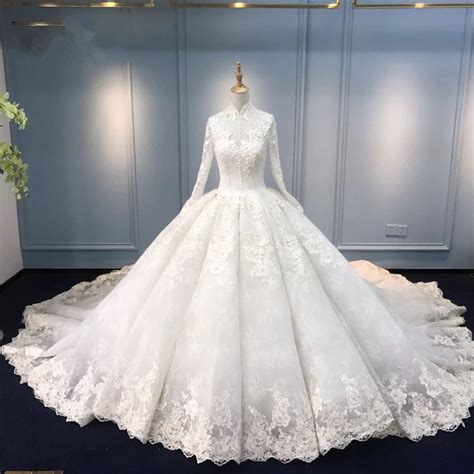w3660 vintage 2021 muslim wedding dresses ball gown wedding gown lace sleeves wedding dresses