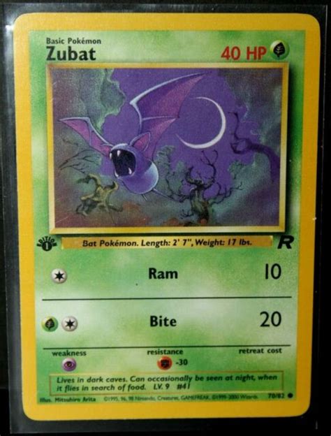 1999 2000 Pokemon Card 1st Edition Zubat 7082 Common Team Rocket Ebay