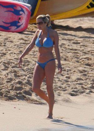 Camille Grammer In Blue Bikini On The Beach In Hawaii Gotceleb
