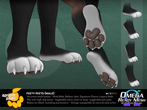Second Life Marketplace Feety Peets Furry Paws Male