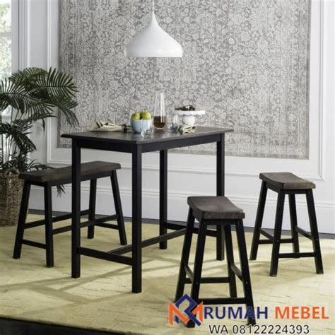 Kursi meja makan cafe resto kayu jati belanda minimalis modern terbaru kursi 4 dan meja 1 terbuat dari kayu jati belanda. Set Meja Makan Bistro Minimalis Modern | Rumah Mebel