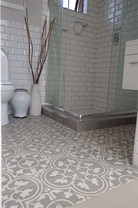 Beautiful Bathroom Using Hadeda Encaustic Cement Tiles Hadeda Tiles