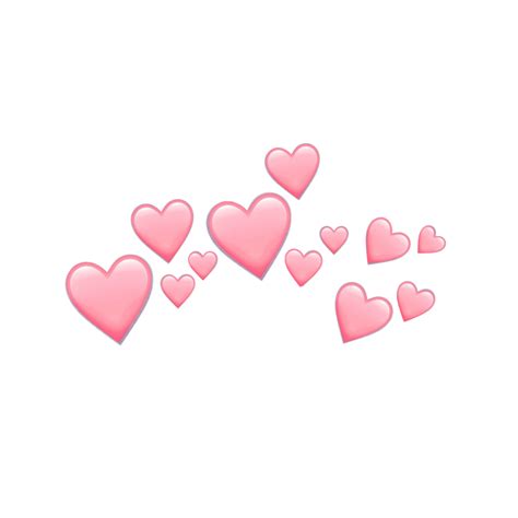 Pink Hearts Emoji Pinkemoji Heart Heartemoji Crown Cute
