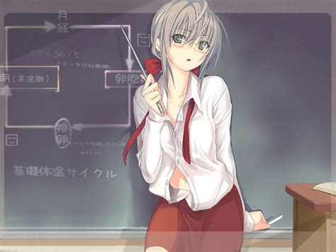 Sexy Teacher Teacher Silver Hair Red Tie Arm Support Cupboard Hd