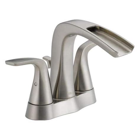 Delta Tolva 4 In Centerset 2 Handle Bathroom Faucet In Brushed Nickel 25724lf Ss Eco The Home
