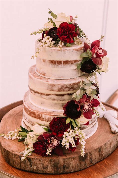 Rustic Wedding Cake Ideas Wedding Cakes With Flowers Burgundy Wedding Cake Wedding