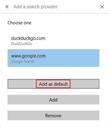 Click on the search in the address bar with field and select add new. How to change the default search engine in Microsoft Edge