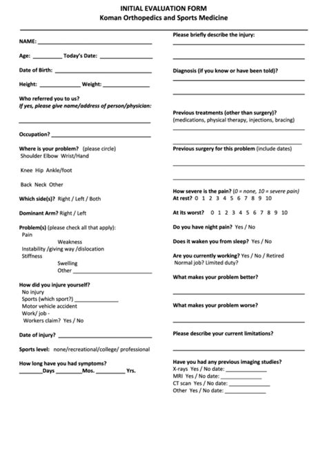 Initial Assessment For Physiotherapy Treatment 2c1