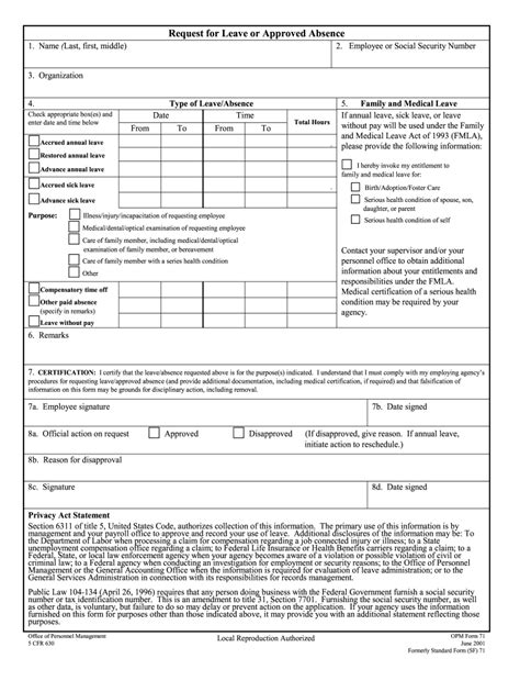 Fillable Online Popa Request For Leave Or Approved Absence Form Fax