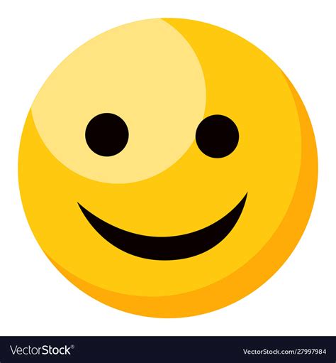 Yellow Smiling Happy Face Emoji Isolated Vector Image