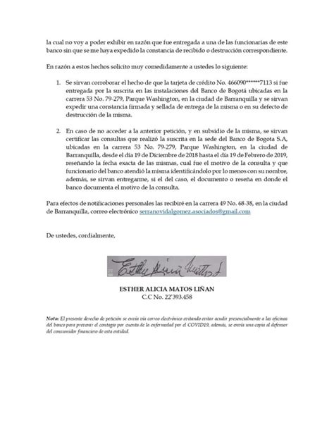 Modelo Derecho De Petición Contra Bancos Word