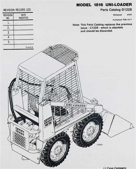 J I Case 1816 Uni Loader Skid Steer Parts Catalog Manual Book Tecumesh
