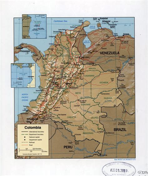 Grande Detallado Mapa Político Y Administrativo De Colombia Con Relieve
