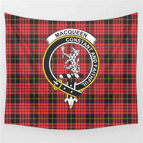 Scottish Macqueen Clan Crest Tartan Tapestry