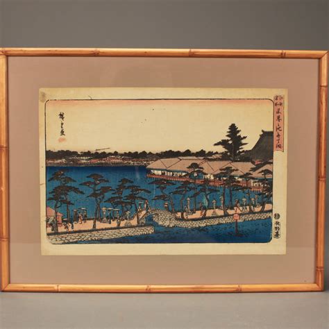 Lot 140 Framed Japanese Woodblock Print By Utagawa Hiroshige