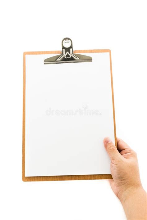 Hand Holding A Clipboard Stock Image Image Of Message 33061631