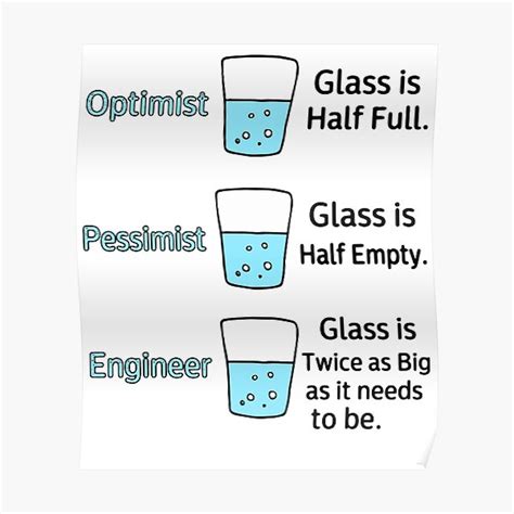Optimist Glass Half Full Pessimist Glass Half Empty Engineer Glass