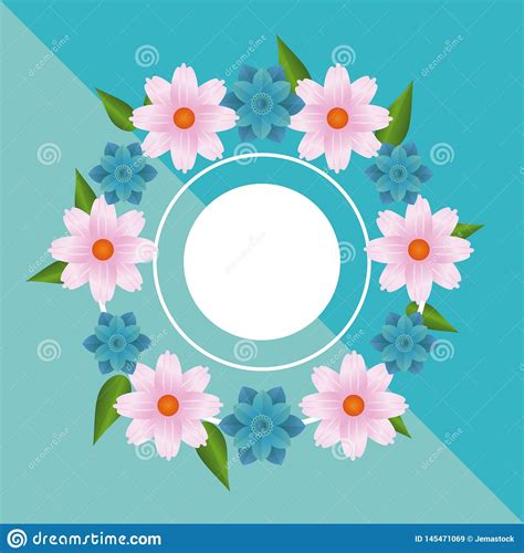 Floral Frame Blank Card Stock Vector Illustration Of Flora 145471069