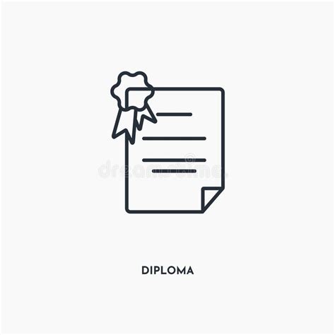 Diploma Outline Icon Simple Linear Element Illustration Isolated Line