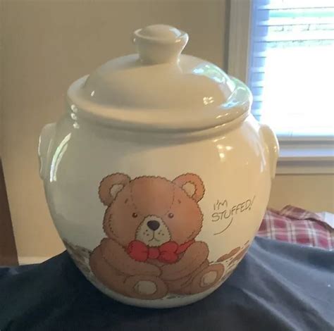 VINTAGE TREASURE CRAFT I M Stuffed Teddy Bear Cookie Jar 1980 S Made