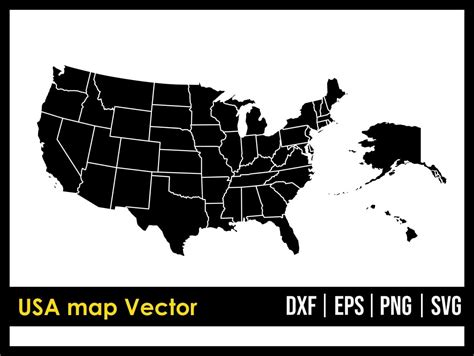 United States Map Outline Svg United States Map Clipart Etsy Sexiz Pix
