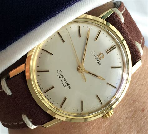 Vintage Omega Seamaster Deville Solid 14k Yellow Gold Automatic 34mm W
