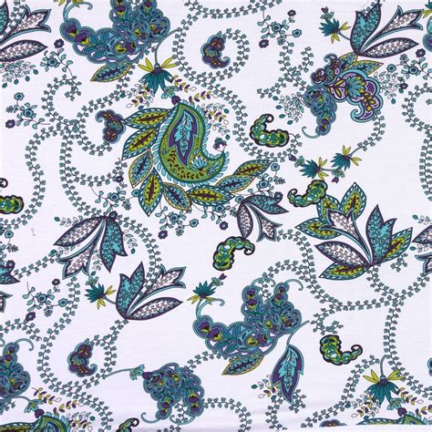 Multicolor Paisley Cotton Jersey Print Paisley Mood Fabrics Paisley