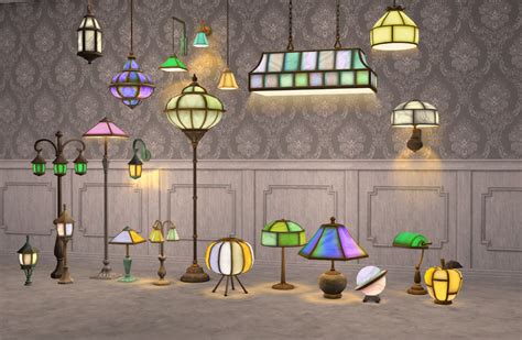 Mod The Sims Lamp Collection Retro Floor Lamps Sims Ball Pendant