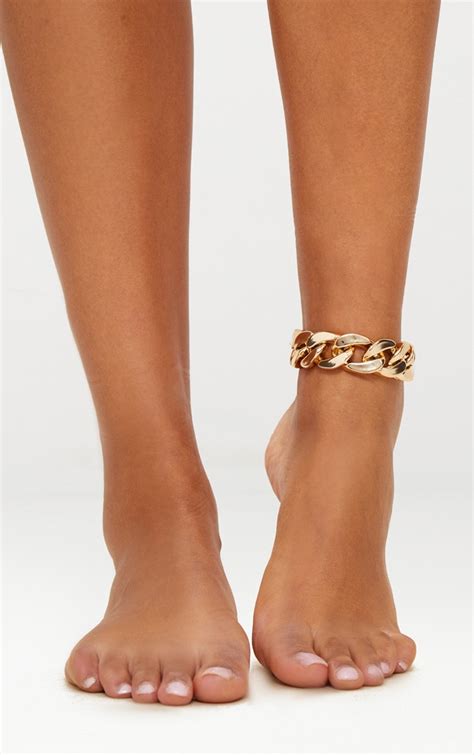 Gold Chunky Chain Anklet Accessories Prettylittlething