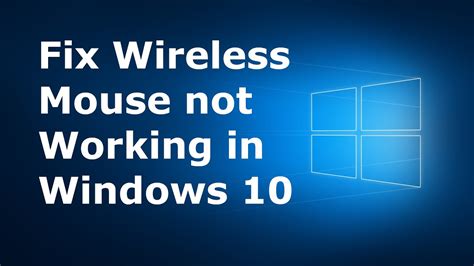 How To Fix A Wireless Mouse Not Working In Windows 10 Youtube