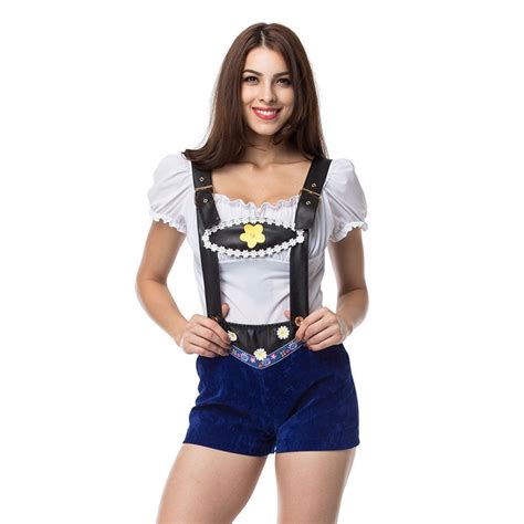 Sexy Blue Traditional German Bavarian Beer Girl Oktoberfest Costumes For Adult Womens Halloween
