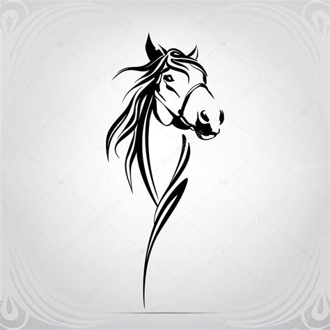 Silhouette Of Horses Head — Stock Vector 95829644