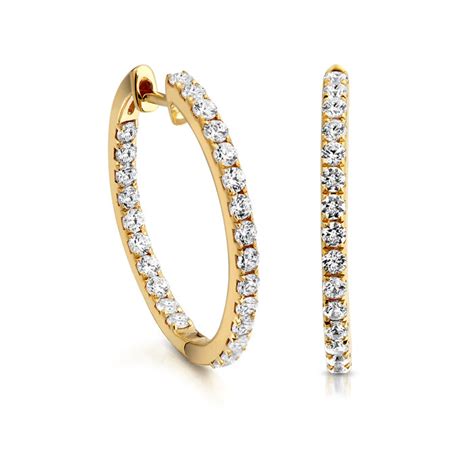 9ct Gold Cubic Zirconia Hoop Earrings Jewellery Shop Dublin