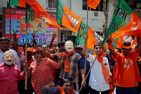 Lok Sabha Election Results Bjp Party Workers Celebrate As Early Trends Show Clear Majority