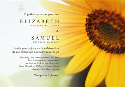 sunflower wedding invitations psd jpg word ai