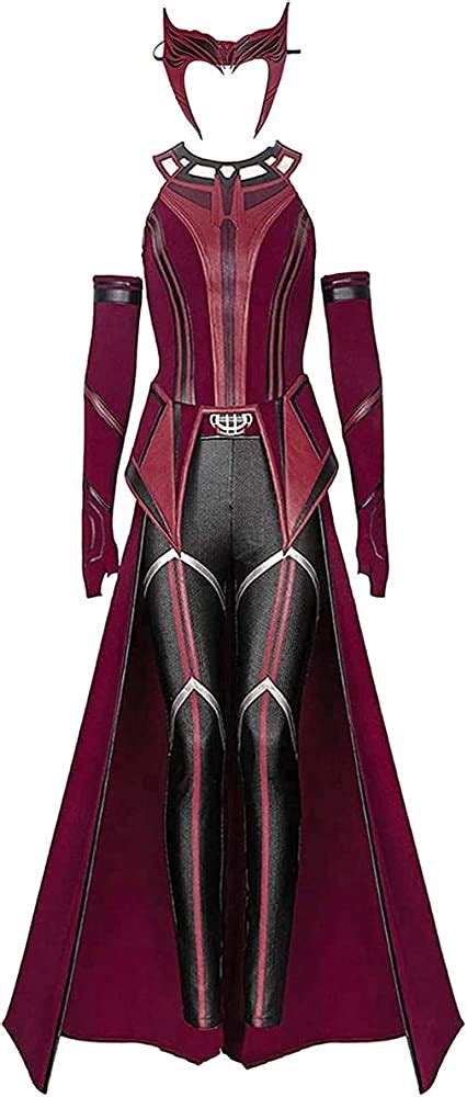 マントとパ Female Wanda Maximoff Cosplay Costume Scarlet Witch Headwear