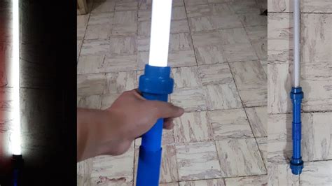 A washer big enough to fit over the threaded end of the button. How To Make A Lightsaber Out Of Pvc Pipe