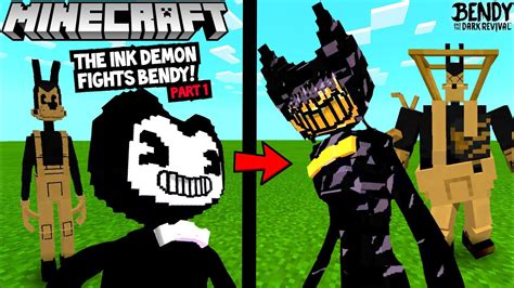 Ink Demon Fights Bendy In Minecraft Part 1 Batim V3 Minecraft Addon
