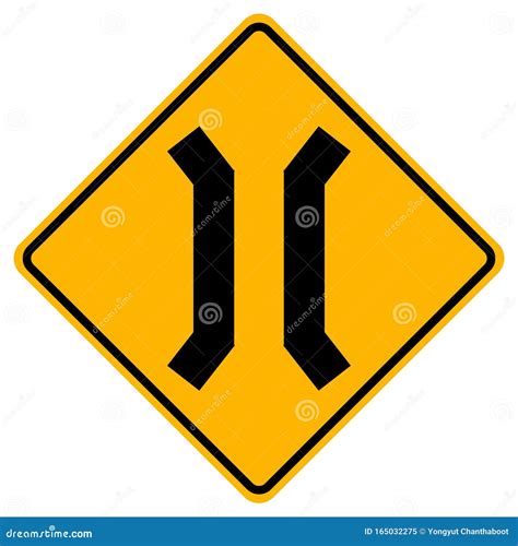 Narrow Bridge Traffic Sign Royalty Free Stock Image