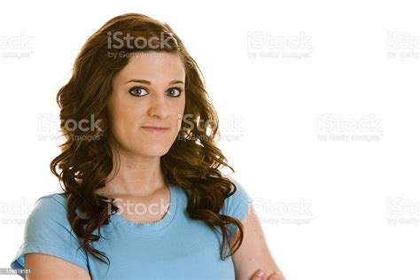 Smiling Teenage Girl Wih Her Arms Crossed Stock Photo Download Image